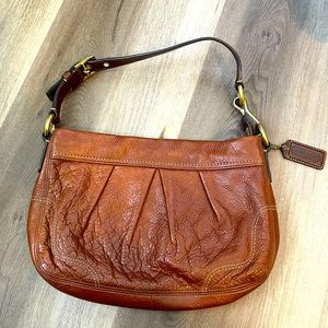 Brown Leather Coach Small Hobo Handbag